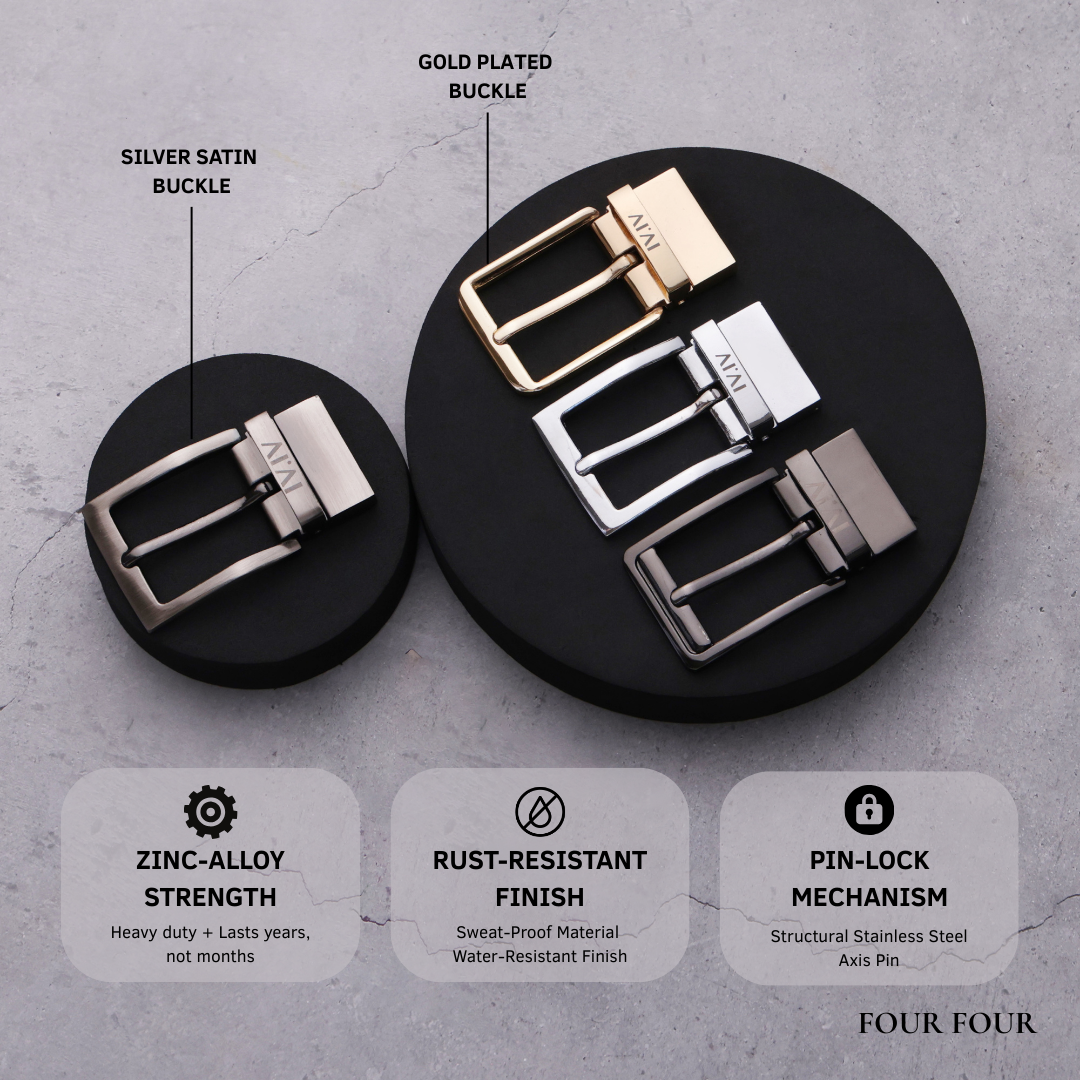 Versa - Quad | Reversible Smooth Vegan Leather Strap | Interchangeable Pin Buckles