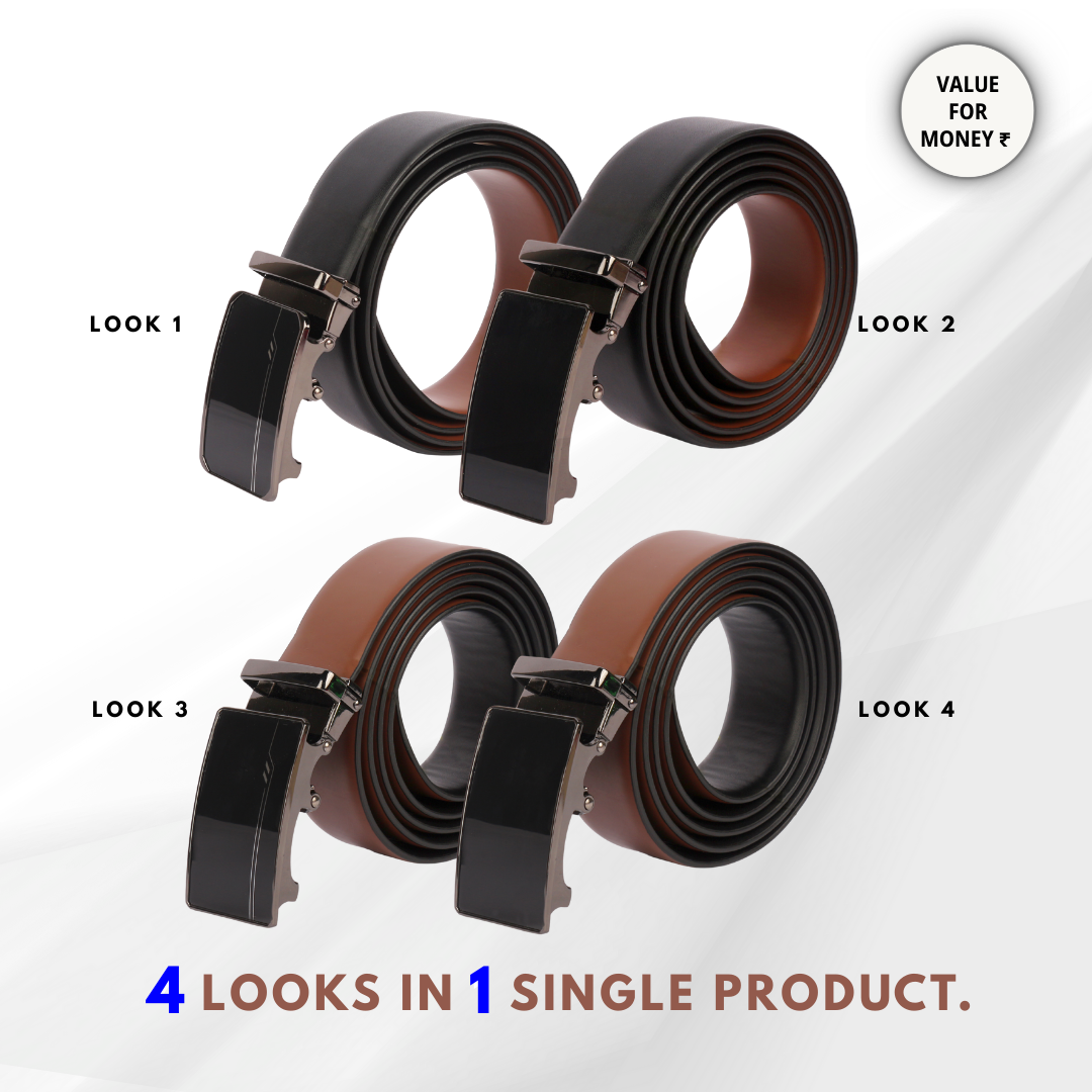 Versa - Quad | Reversible Smooth Vegan Leather Strap | Auto Lock Buckle