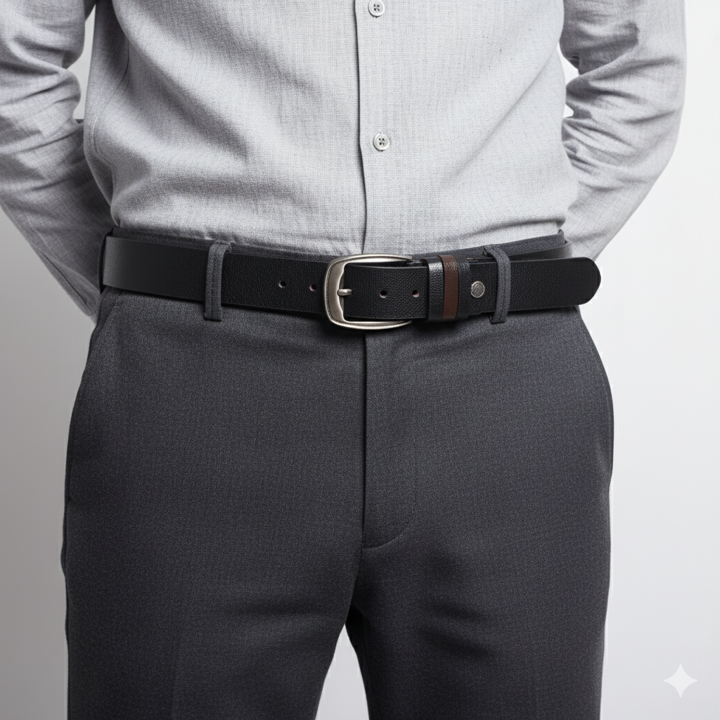 Chromis Espresso | Pebbled Textured Genuine Leather Belt | Brushed Steel Pin Buckle