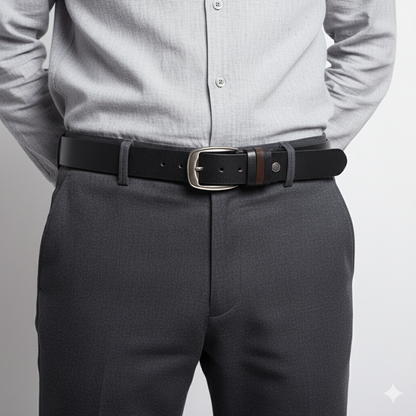 Chromis Espresso | Pebbled Textured Genuine Leather Belt | Brushed Steel Pin Buckle