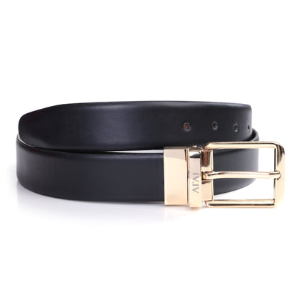 Orphée Silk | Gold Plate Buckle | Reversible Smooth Vegan Leather Belt