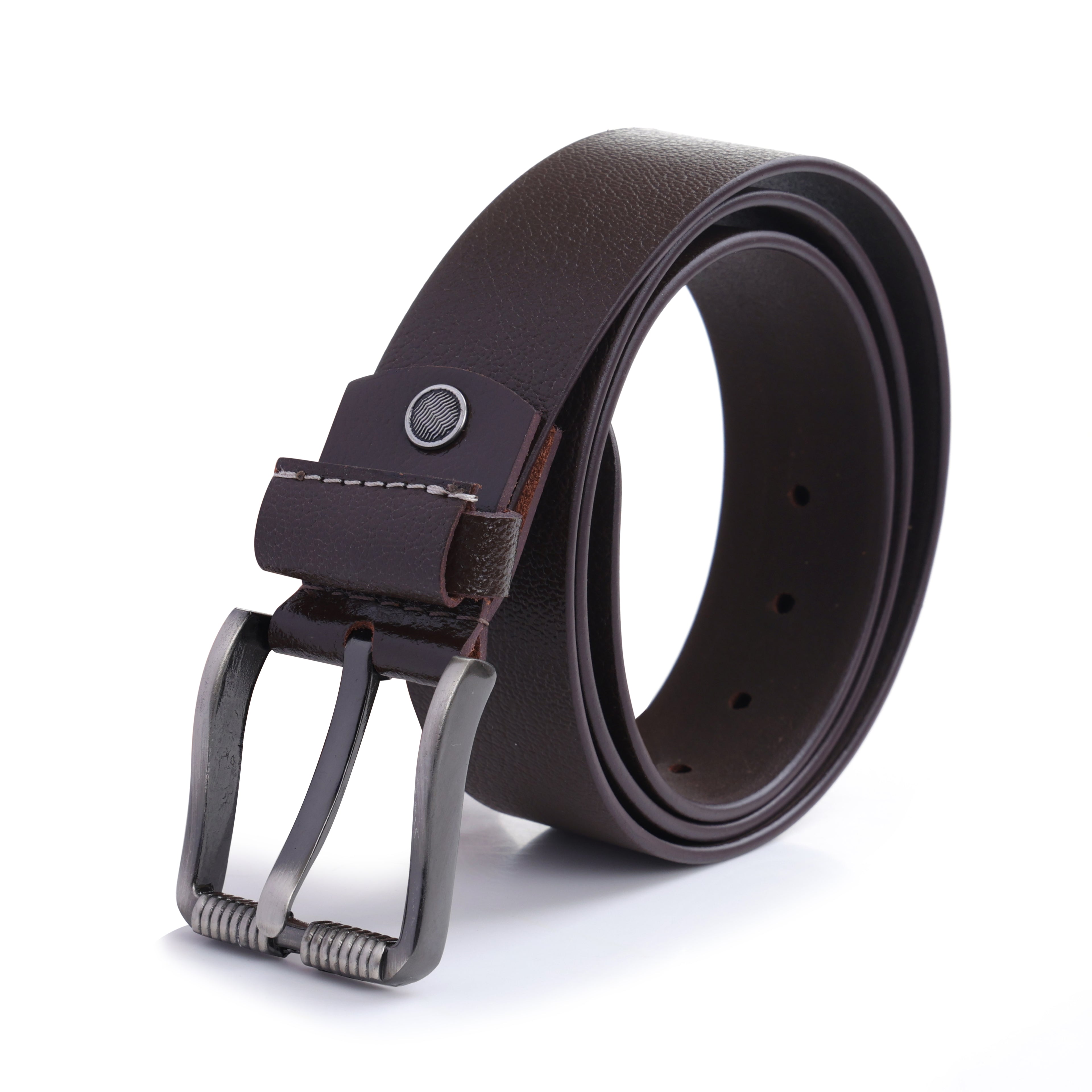 Eterno Espresso | Brushed Steel Pin Buckle Belt