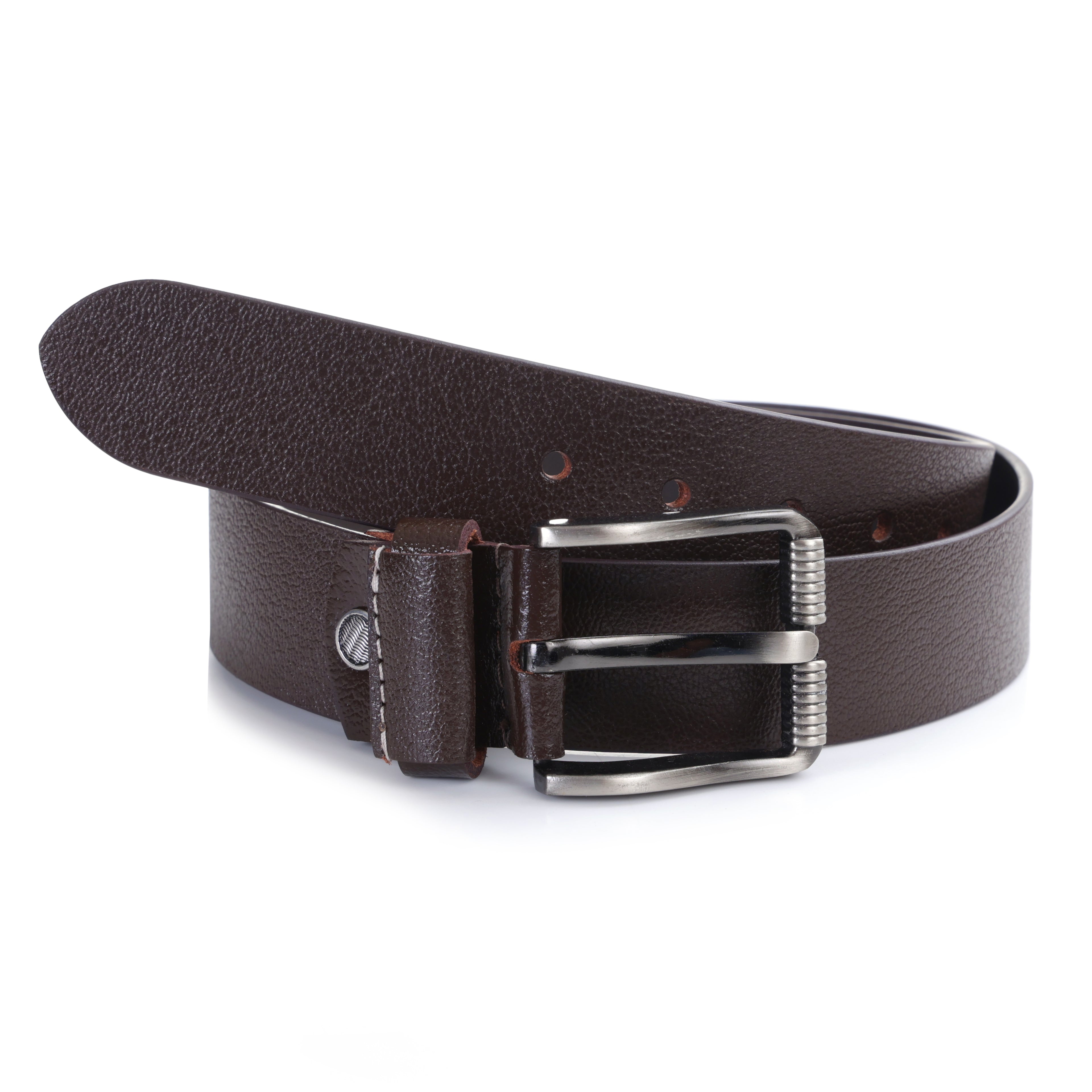 Eterno Espresso | Brushed Steel Pin Buckle Belt