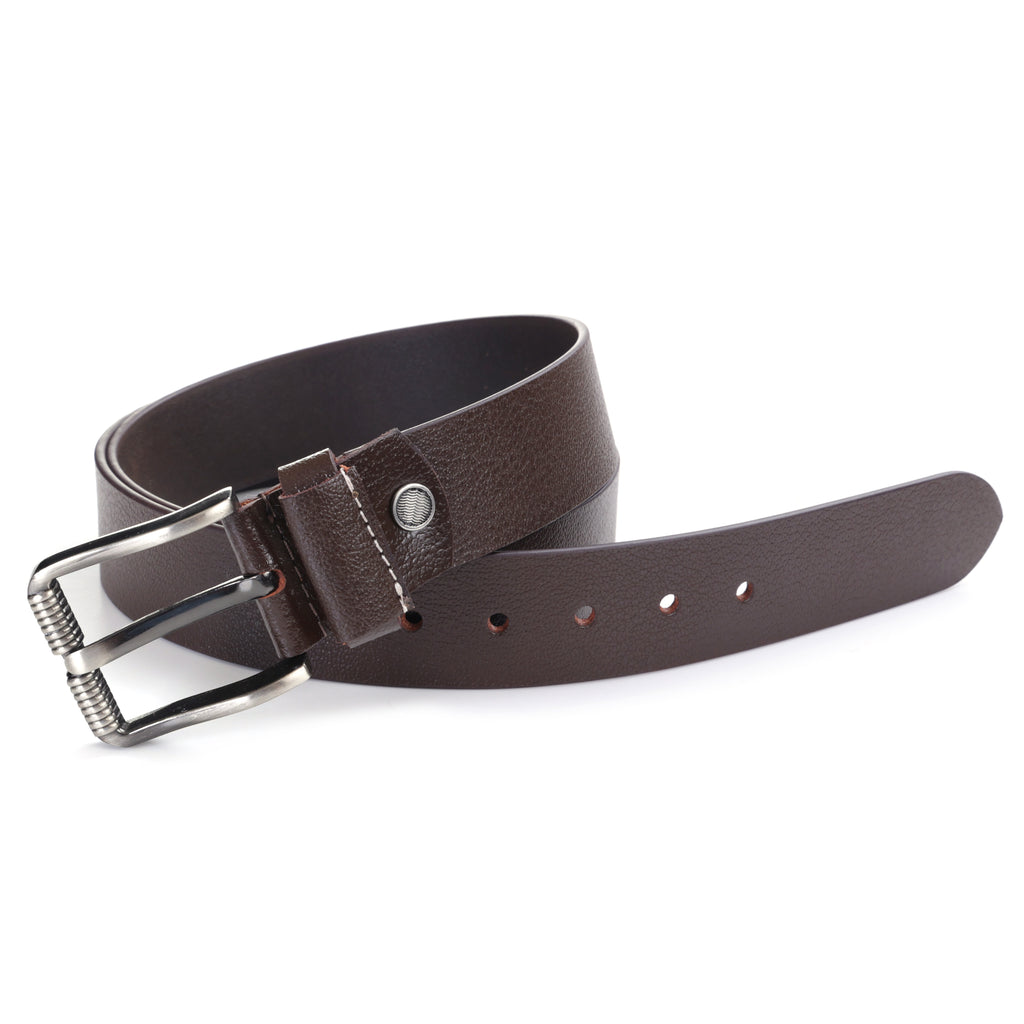 Eterno Espresso | Brushed Steel Pin Buckle Belt
