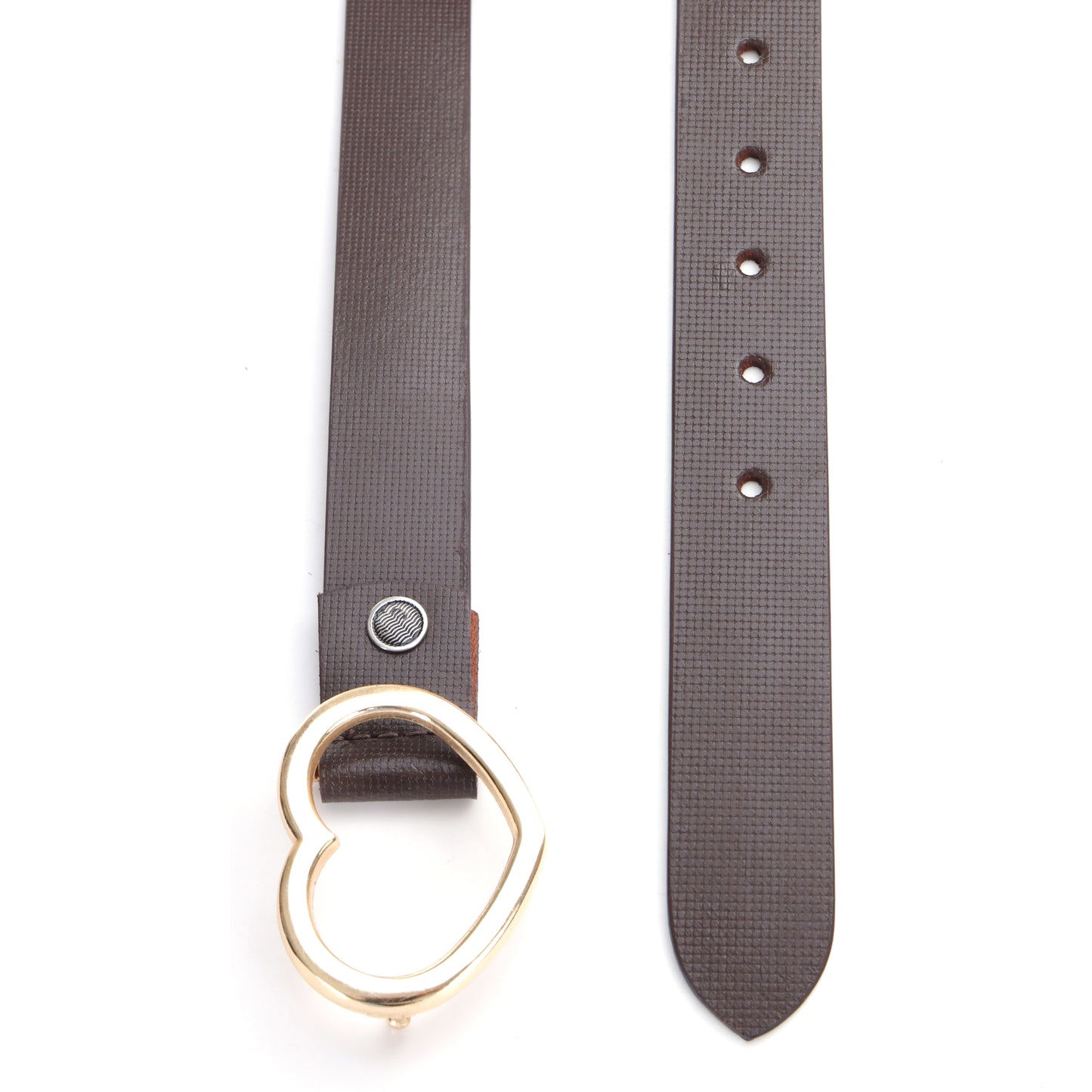 Amour Espresso | Genuine Leather | Gold Plated Heart-Shaped Buckle
