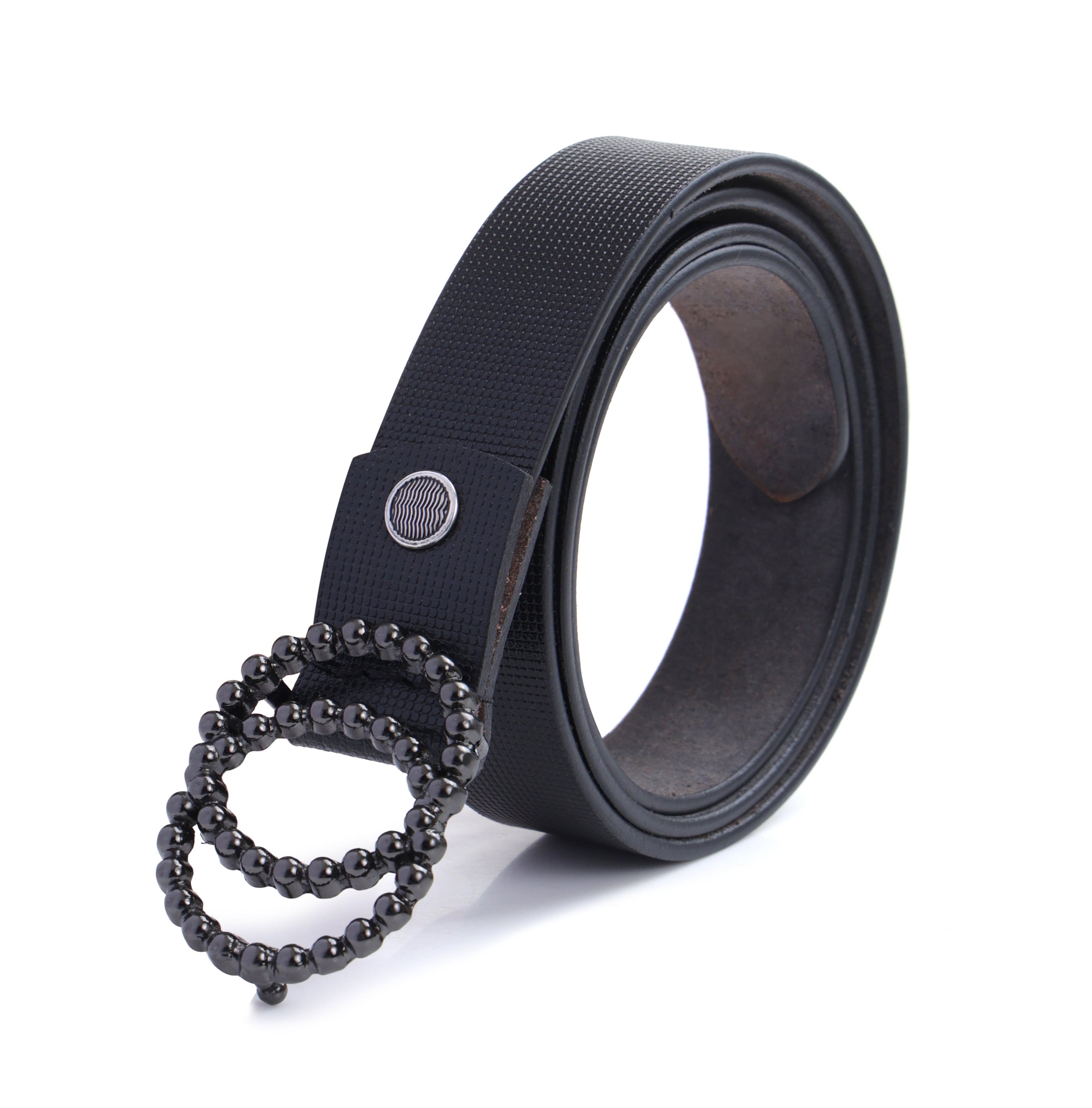 Chérie A et N | Gunmetal Ring Buckle Leather Belt
