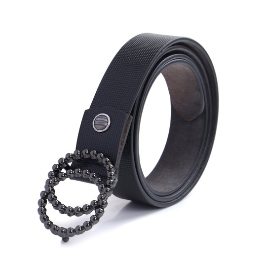 Chérie A et N | Genuine Leather | Gunmetal Plated Ring Buckle