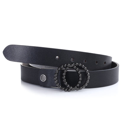 Chérie A et N | Genuine Leather | Gunmetal Plated Ring Buckle