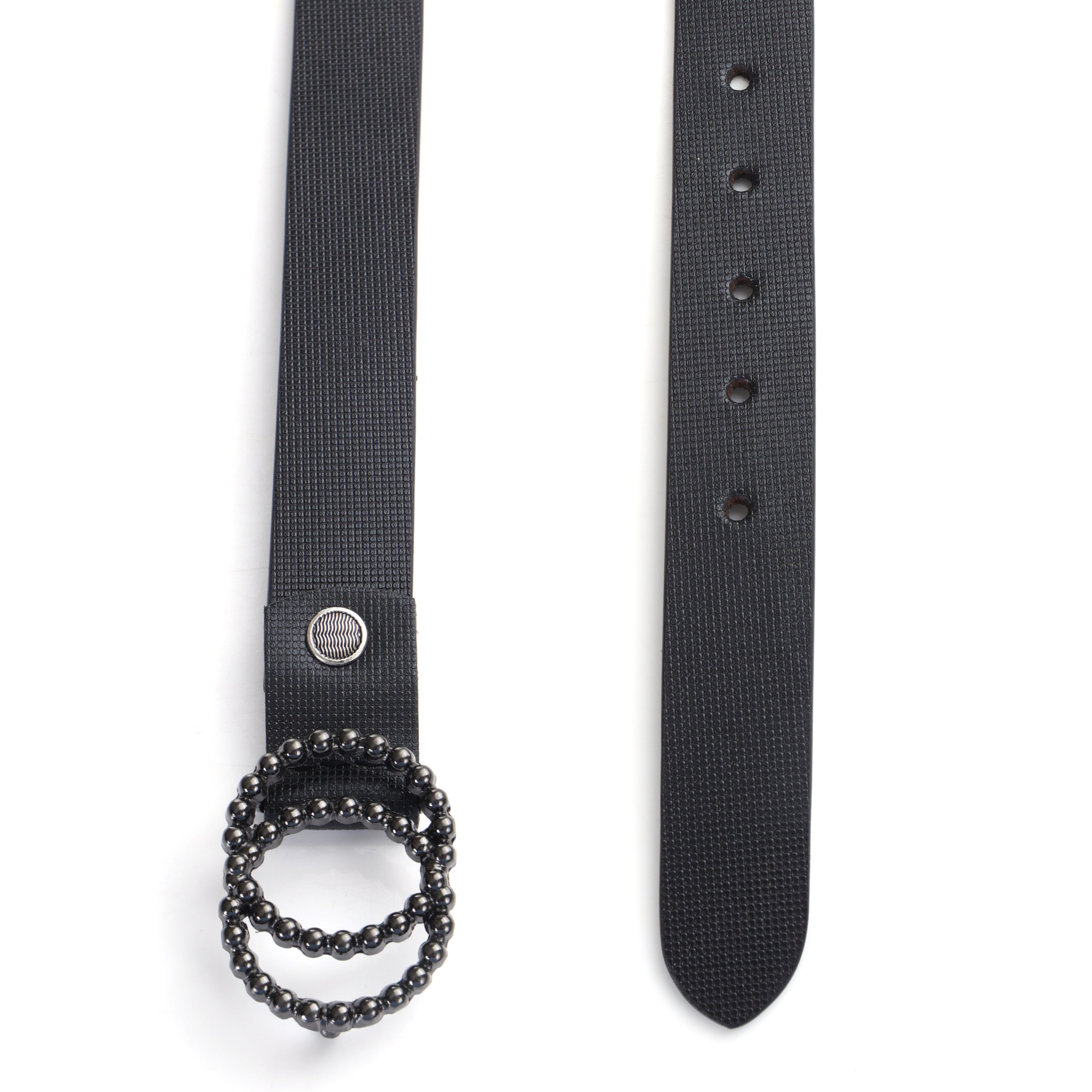 Chérie A et N | Gunmetal Ring Buckle Leather Belt