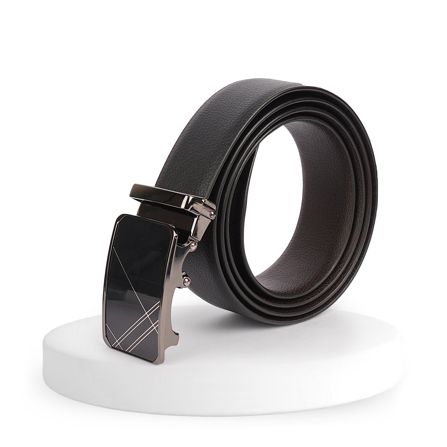 Zion | Pliable Reversible Grained Vegan Leather Belt | Precision Auto-Lock Buckle