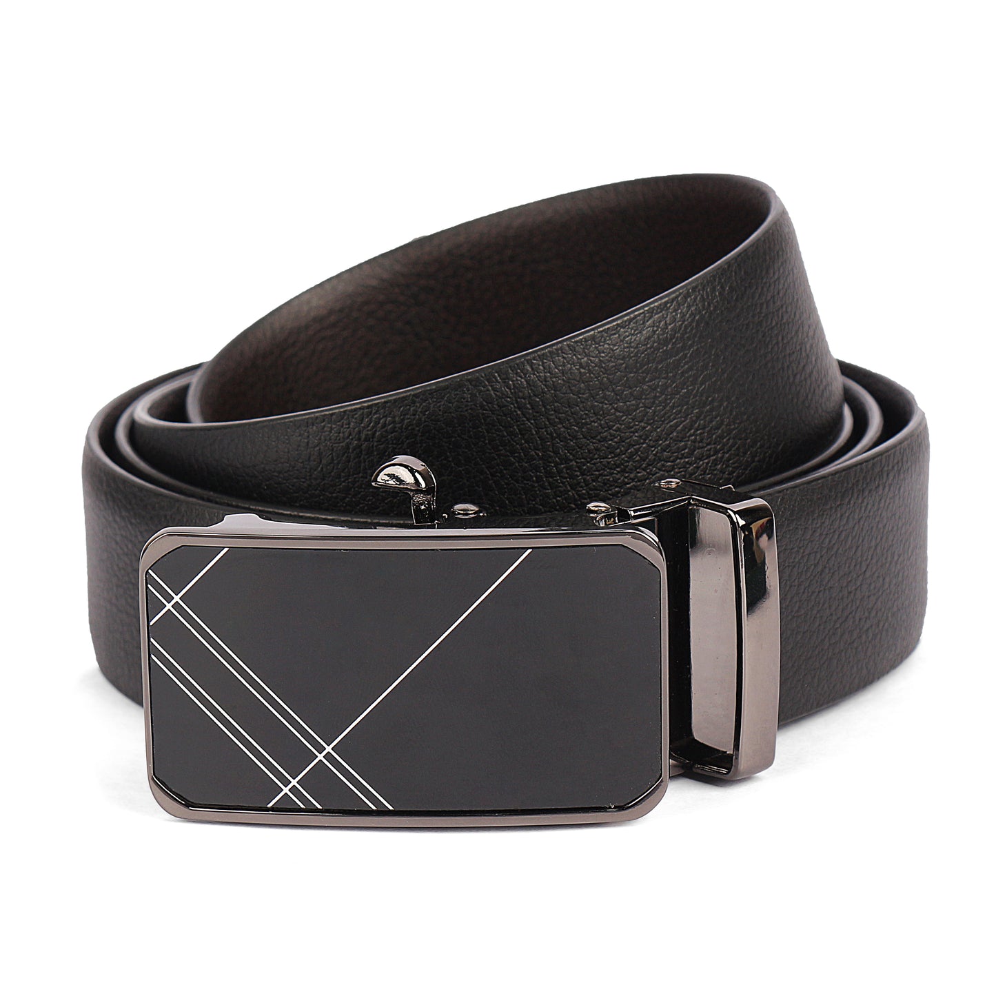Zion | Pliable Reversible Grained Vegan Leather Belt | Precision Auto-Lock Buckle