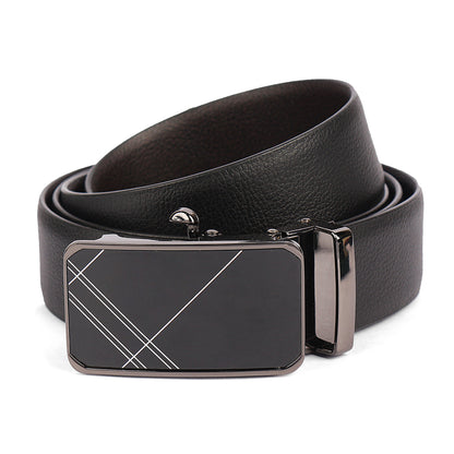 Zion | Pliable Reversible Grained Vegan Leather Belt | Precision Auto-Lock Buckle
