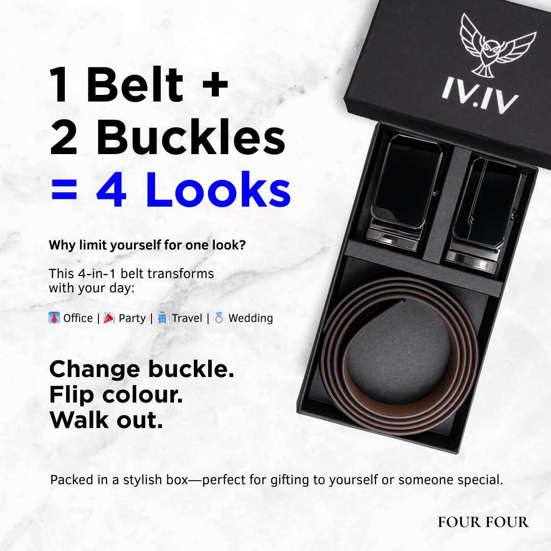 Versa - Quad | Reversible Smooth Vegan Leather Strap | Auto Lock Buckle